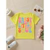Summer Fashion Girls' Short Sleeve T-Shirt Sassy Little Soul Letter Elements Double-Sided Print Casual Versatile Top