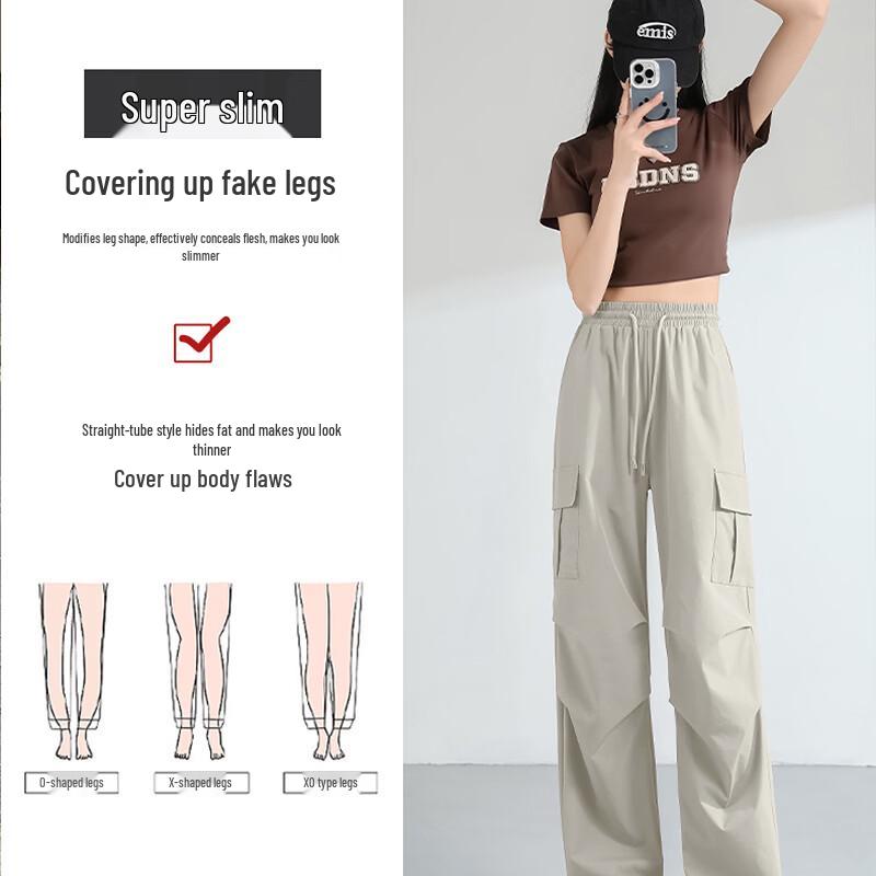 MJ STYLE Women's High-Waist Cooling Cargo Pants