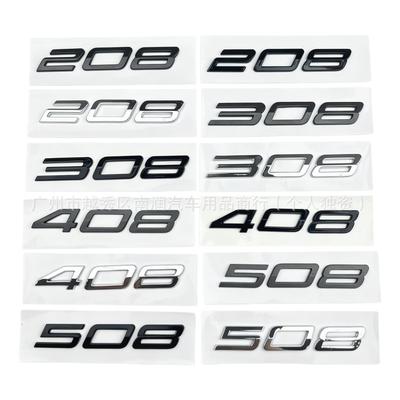 3D ABS Heckklappen Buchstaben Emblem Abzeichen Aufkleber für neuen Peugeot 208 308 408 408X 508 Modifikation Aufkleber