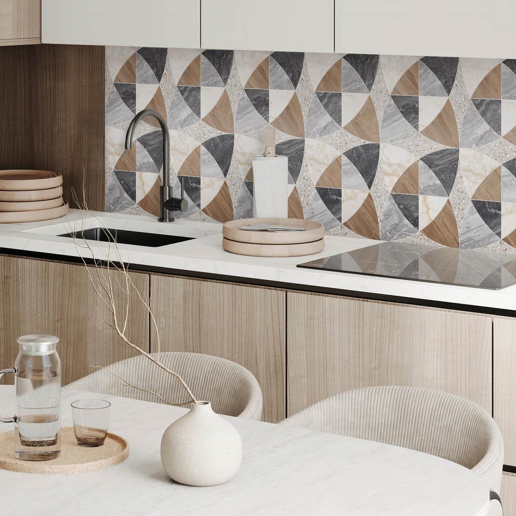 Dekoracyjny Panel Winylowy Na Ścianę Z Nadrukiem 100X50 Cm Geometryczny Wzór Kafli
