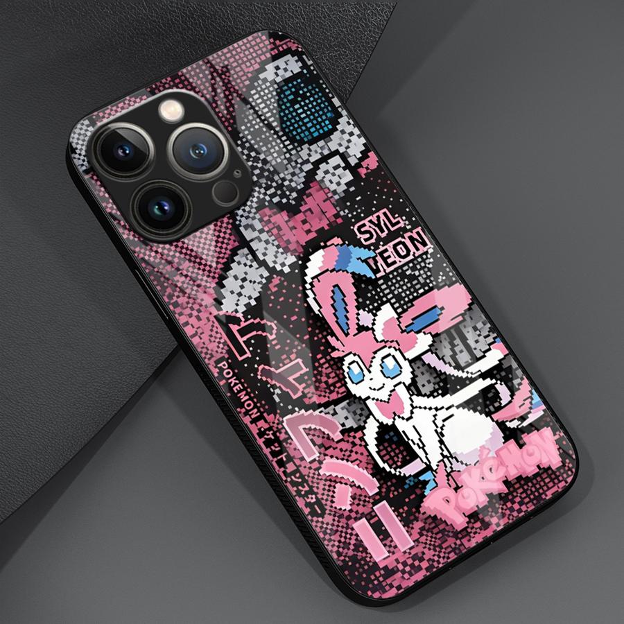 

Phone Cover Glass Case for iPhone 17 Pro Max 8 XR 15 Plus 11 16 Air 14 13 12 Hot Cartoon Pokemon iPhone 16