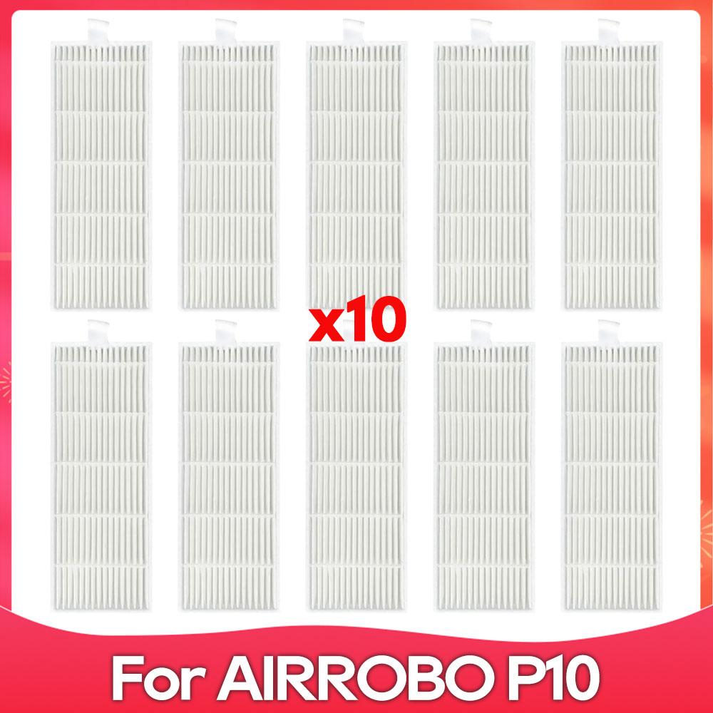 Fit For AIRROBO P10 Robot Vacuum Cleaner Spare Part Accessory Kit Main Side Brush Hepa Filter Brush Cover