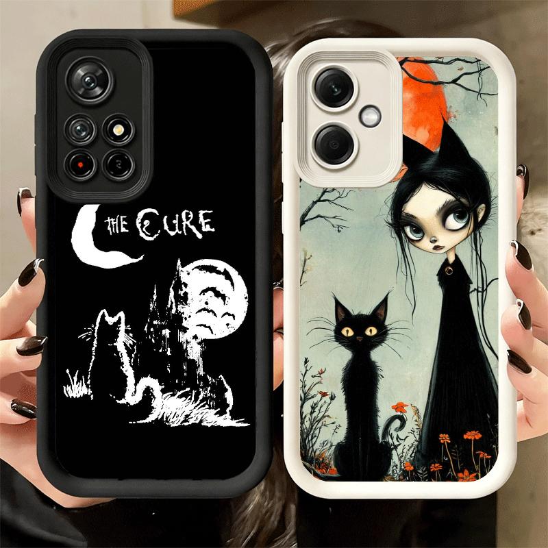 Phone Case for Xiaomi Redmi Note 15 14 13 Pro Plus Black Cat Witch Aesthetics Shell 12S 11 11S 11T 5G 14S Soft Silicone Funda