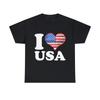 I Love The USA Patriotic Graphic Tee Shirt, S-5XL