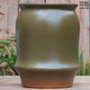 Tall Retro Handmade Green Ceramic Pot for Succulents and Flowers