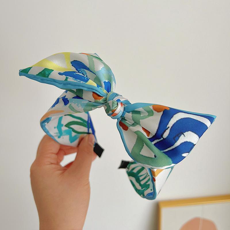 

Женская повязка на голову, Модная повязка на голову с широкими полями с принтом, Подходит для поездок на работу, Заколка-бант для волос, Аксессуар для волос 7cm