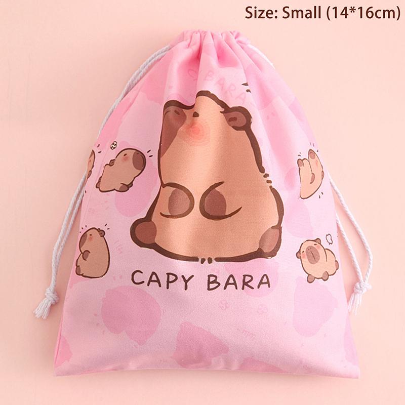 Capybara Travel Drawstring Tote Storage Bag Organizer Bag For Underwear Toy Handbag Storage Bag Cartoon Birthday Gift