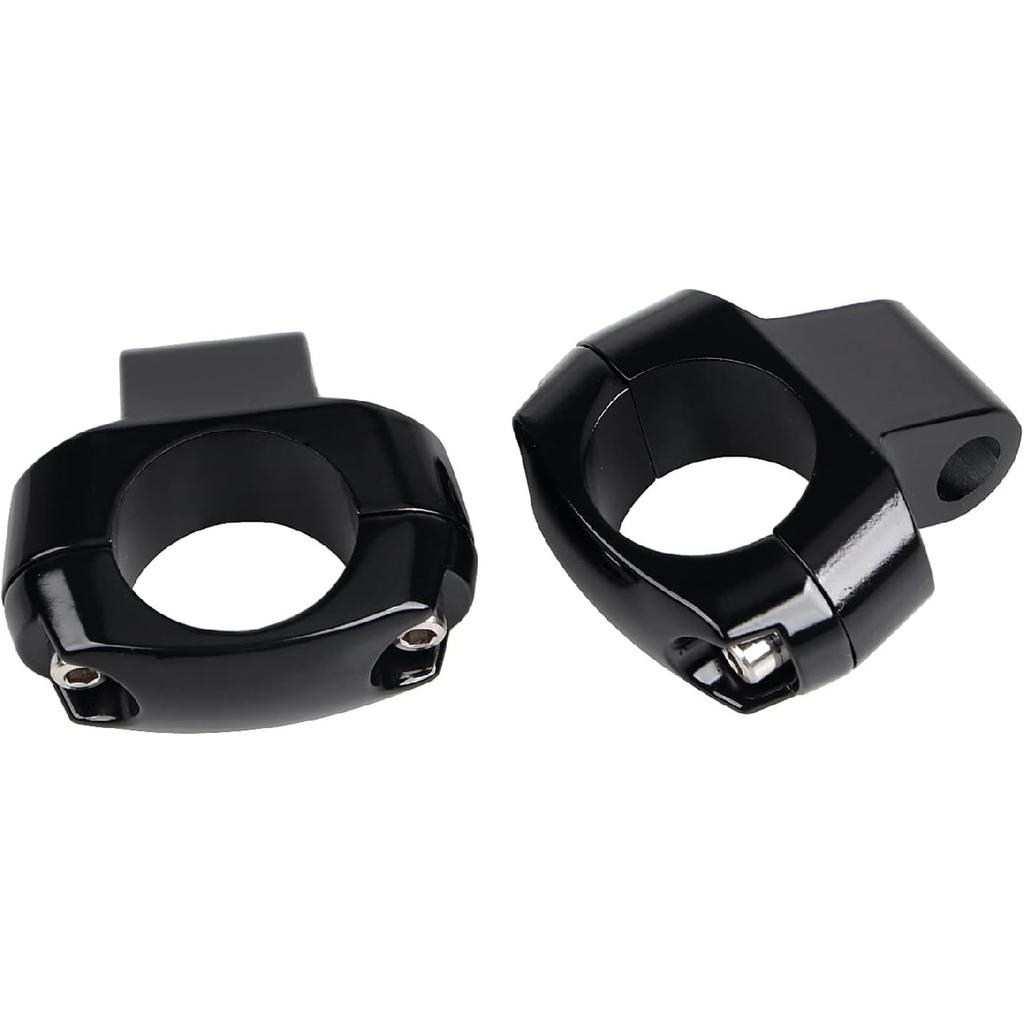 Black Mirror Mount Clamp for 1" Handlebars with 3/8" mirror stem- Motorcycle For Harley Chopper Bobber Touring