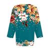 Shirts For Women Trendy V Neck Button T Shirts Casual Printed Summer Tees T Shirt Blouse Three Quarter Sleeve Tops For Women