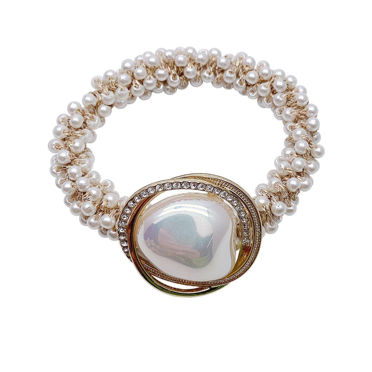 

Повязка на голову Heavy Industry Pearl Temperament, женская, новый стиль, повязка на голову с завязанным хвостиком, стиль Ins, легкая роскошь, аксессуары для волос с повязкой на голову Pack of 1