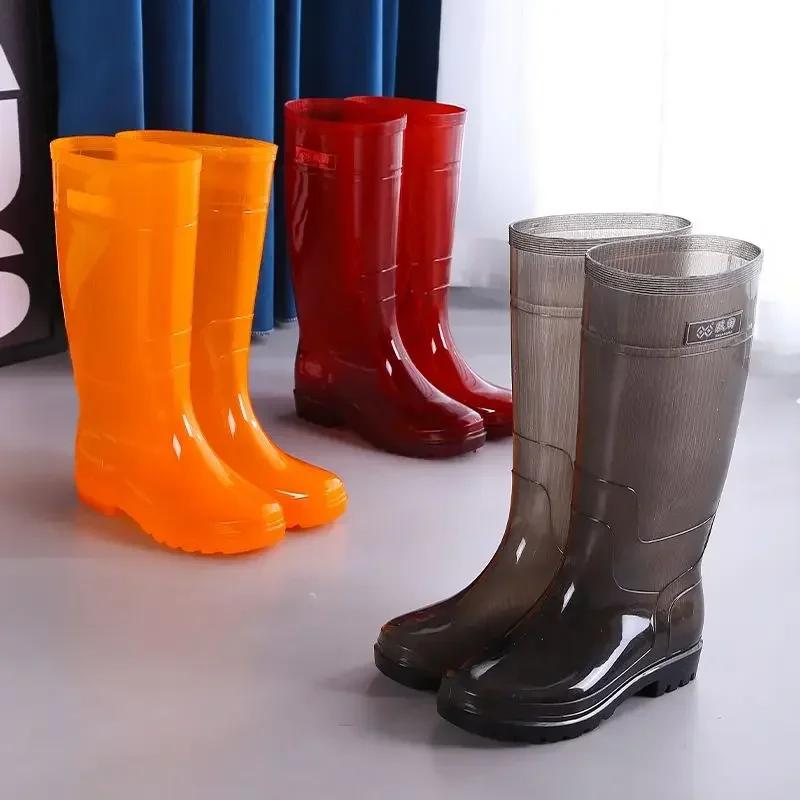 Wear-resistant Rain Boots Wellies High Farming Long Shoes Designer Waterproof Rainy Day Fashion Without Lacing