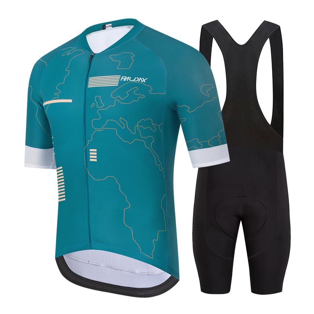 

2026 Raudax Men Short Sleeve Cycling Jersey Set MTB Maillot Ropa Ciclismo Summer Bicycle Wear Breathable Cycling Clothing Gel Padded XXXL
