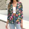 Women's Fashion Casual Print Button-down Shirt 3/4  Sleeve Tops