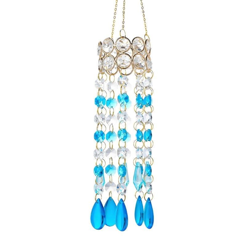 Hanging Crystal Pendants Garden Suncatchers Wind Chimes Rainbows Prisms Crystal Chain for Window Drop Bells