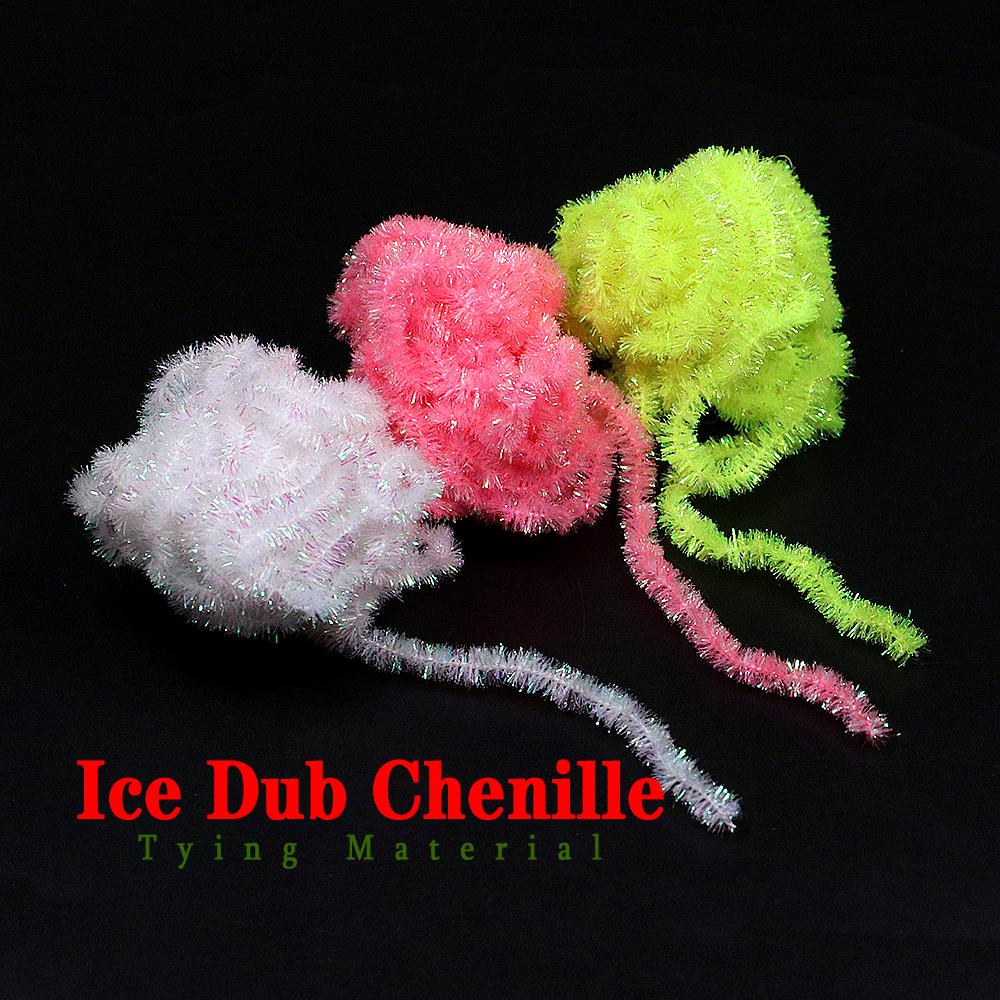 4mm 6mm Ice Dub Chenille Fliegenbinden Glitzergarn für Woolly Bugger Schillernde Körperwicklung, Lachs- & Steelhead-Fliegen Köder