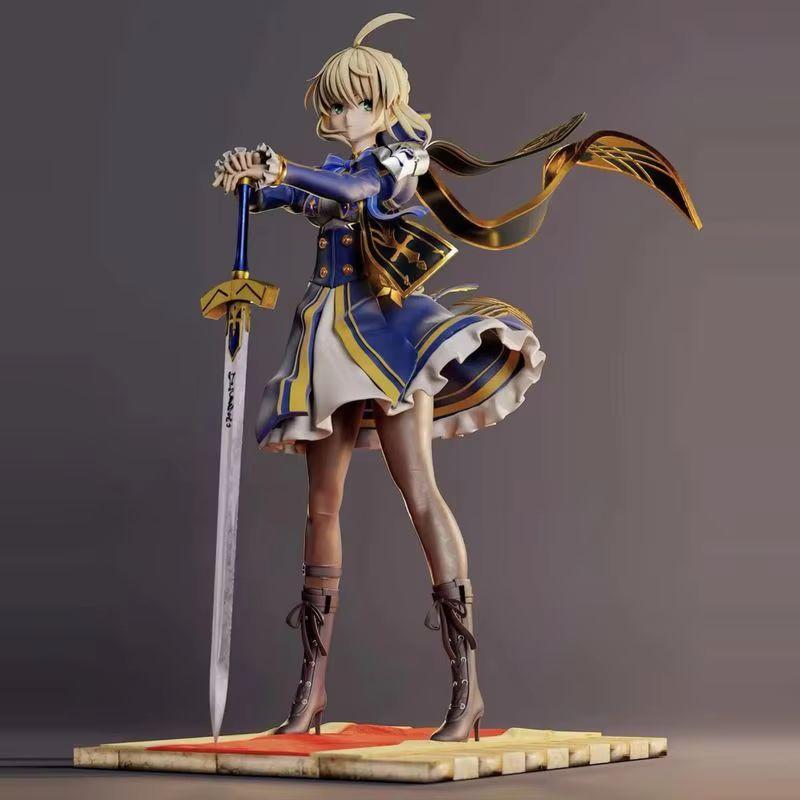 

New Ane Studio Saber Altria Action Figure Fate Stay Night Anime Peripheral Desktop Collectible Statue Pvc Trendy Model Toy no box синий