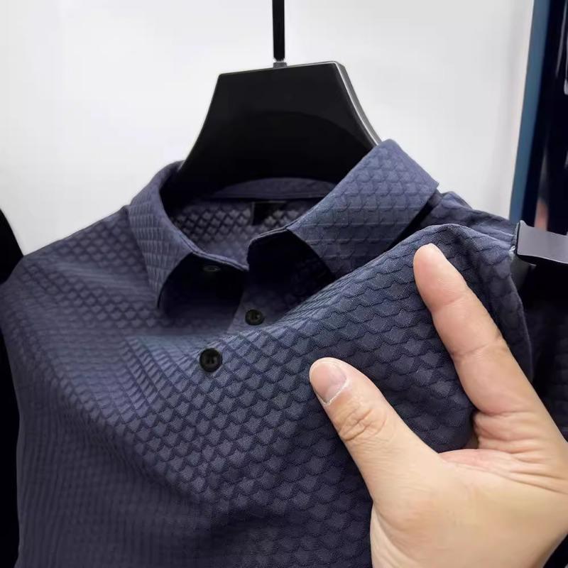 Summer Men's Quick Drying Ice Silk Shirt Collar Polo Shirt