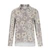 Women's Loose Floral Print Stand Collar Long Sleeve Cotton And Linen Top