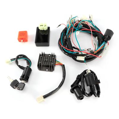 Kit de Arnés de Cableado Eléctrico de 1 Juego Zumbador Interruptor de Encendido Llaves Bobina Unidad CDI Carenado Apto para Honda CG125CC 150CC