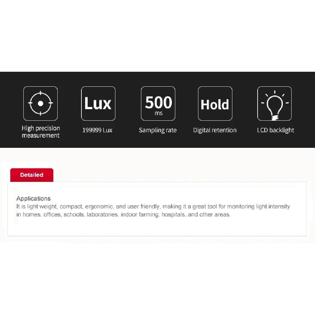UNI-T Digital Light Meter Luxometer UT383BT UT383 0~199,900 Lux Meter Photographic Illuminance Meter FC Lightmeter Luximetro