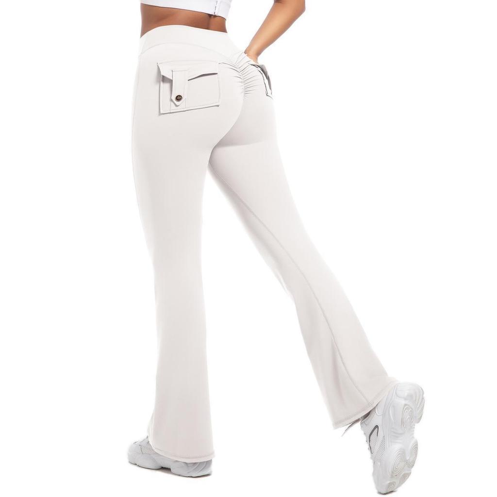 Damen High Waist Peach Cargo Leggings: Elastische, Hüfthebende, Schnelltrocknende Yogahose zum Laufen und für Fitness