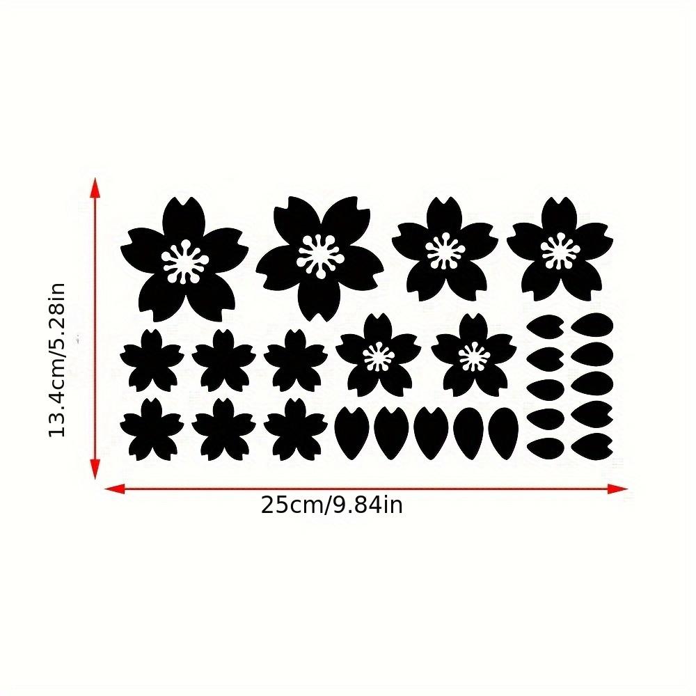 27pcs Cherry Blossom Car Stickers Sakura Decals Vinyl Waterproof Tuning Auto Accessories for Windshield Window Motorcycle