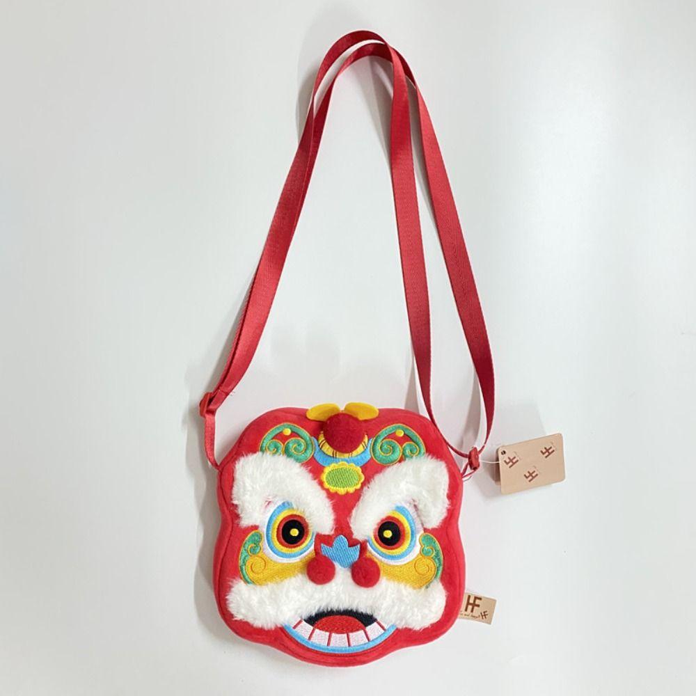 Wallet Chinese Dancing Lion Bag Plush Lion Dance Coin Pruse Cute Chinese New Year