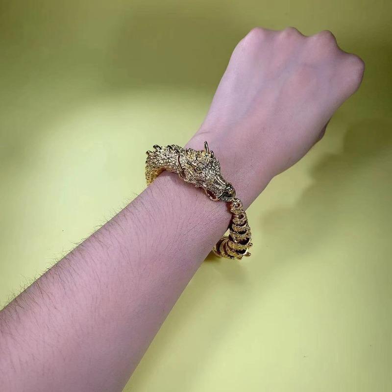 Keel Chain Three-dimensional Dragon Bracelet Men's Domineering Faucet Handsome Senior High-value Bracelet