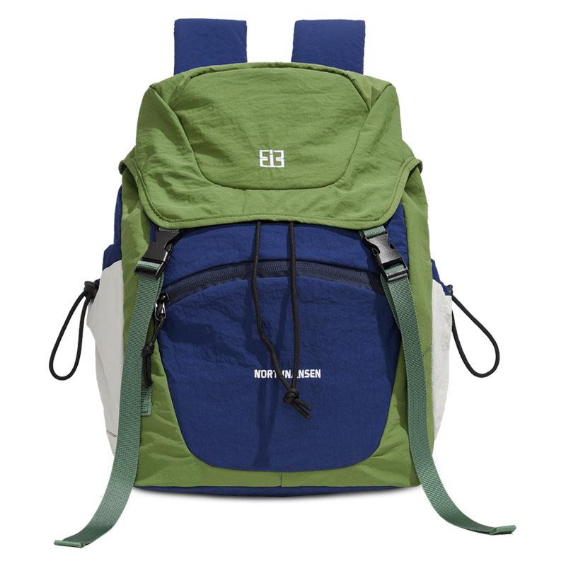 

Student Schoolbag Lightweight Splicing Outdoor Sports Backpack Large Capacity Backpack зелёный