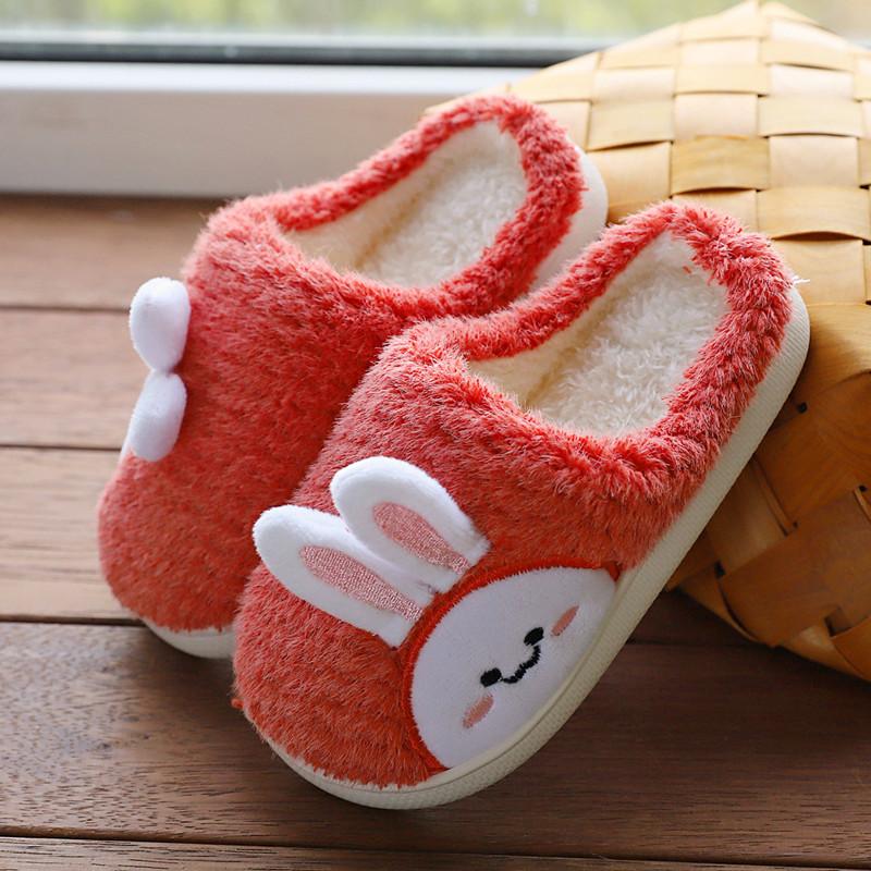 Cixi Yunuo Shoes 2025 New Children's Cotton Slippers Cute Cartoon Rabbit Middle Children's Slippers Children's Home Shoes