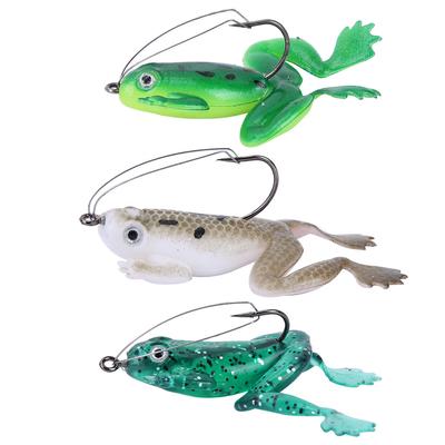 6 Peças/Conjunto Exterior Artificial Realista Forma de Sapo Plástico Macio Isca de Pesca Isca de Peixe