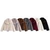 Giacca da Donna con Collo a Revers Manica Lunga in Ecopelliccia Vestibilità Larga Elegante Cappotto Peluche Capospalla Invernale