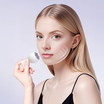 Rullo di Giada Massaggiatore Viso Rullo di Ghiaccio Strumento Guasha Facciale Rotazione a 360 Gradi Massaggiatore Portatile con Sfera di Cristallo Sintetico per Lifting Rassodamento Rassodamento Pelle del Collo