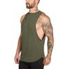 6687 Blank Mesh Slim Fitness Vest Men's European and American Arc Hem Sports GYM Bottoming Breathable Quick-drying Shoulder