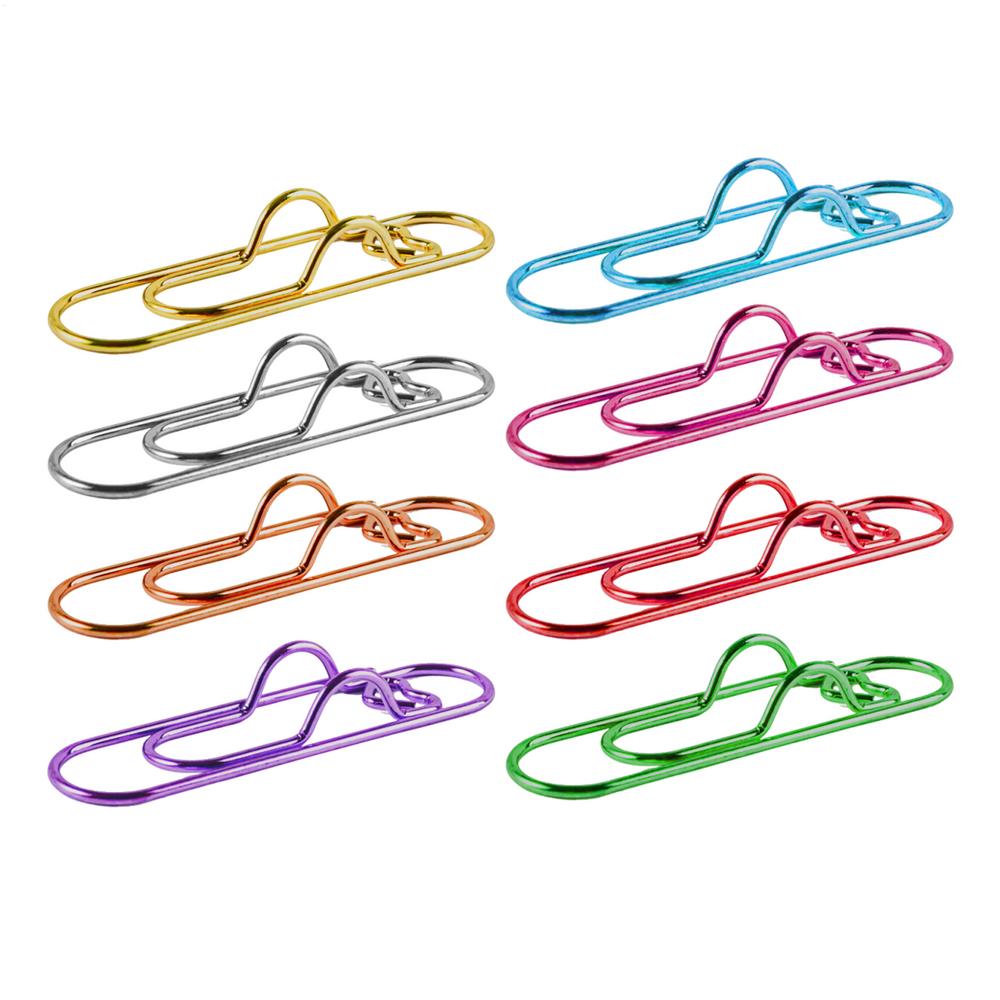

8pcs Love Shaped Paperclips Multifunctional Paper Fix Metal Pen Holder Clip Journal Document Clips Notebook Pin Accessories