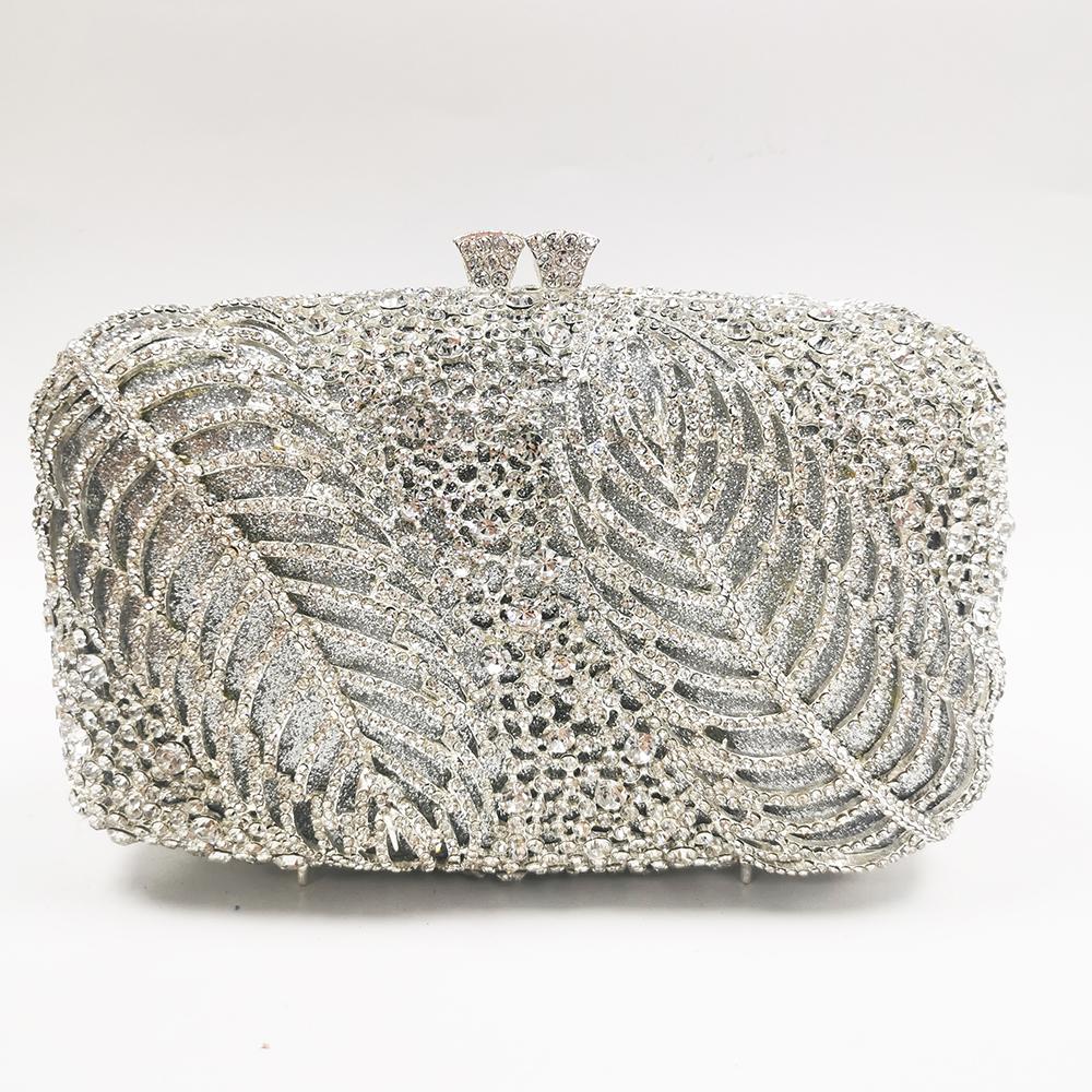 

Designer Stones Evening Purse Handbags Green/Silver Rhinestone Crystal Clutch Bag Diamond Female Phone Messenger Handbag Bags 19cmX12cmX5cm серебряный