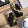 Mramorovaný Černý Šedý Pro IPhone 16 Pro Max 15 P Ro 14 M Ax 13 Plus 12 Mini 11Pro Max XS Max XR Zlatý Tvrzené Sklo Kryt na Telefon