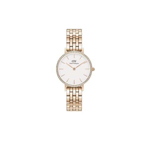 

[Official Shop/2-Year Warranty] Daniel Wellington DW Women s Watch with Petite Lumine Bezel, 28 RG, 5-Link, White Rose Gold. Elegant Luxury Watch. A P