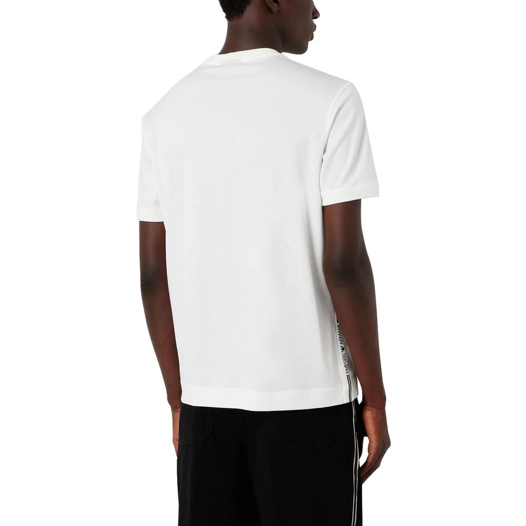 Emporio Armani FW23 Solid Logo Straight Cut Crew Neck Short Sleeve T-Shirt Men tops White 6R1T871J-UVZ1-01L5