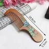 Painted Flower Peach Wood Healthy Scalp Comb Hair Massage Anti-Static Care Tool