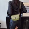 Women Fashion Solid Color Flap Small Saddle Shoulder Underarm Bags Fashion PU Leather Street Shopping Crossbody Bag Ladies Clutch Purse