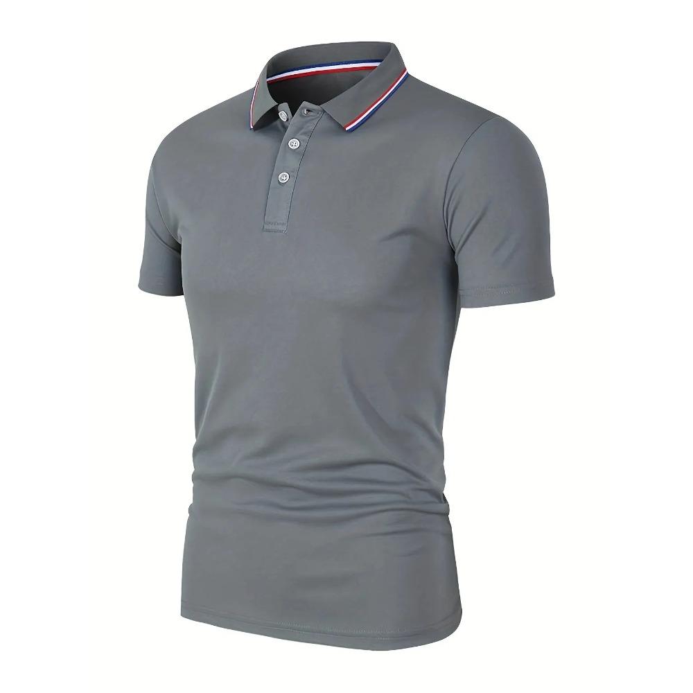 2026 Men's Summer Casual Breathable Comfortable Polo Shirt Men's Solid Color High Quality Short Sleeve T-Shirt