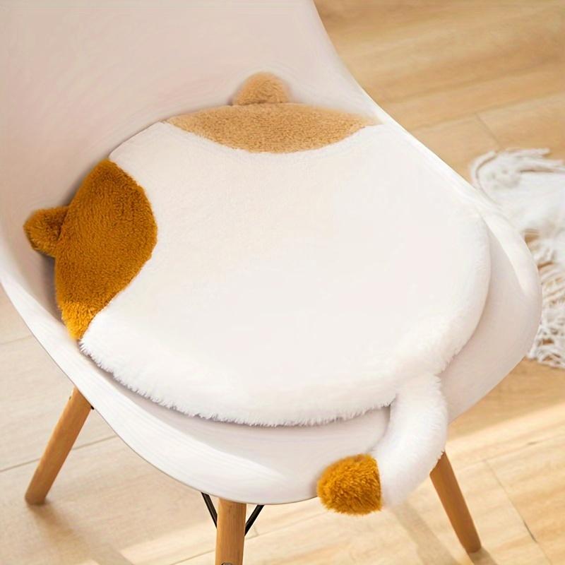 Cartoon Cat Memory Foam Chair Cushion - Art Deco Soft Washable Zippered Cover Multi-Use Floor Cushion for Office/Dorm/Car