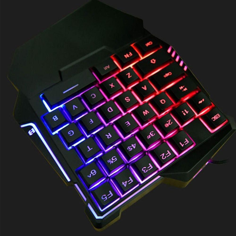 35 Keys One Handed Gaming Keyboard RGB Backlit USB Wired Professional Gaming Keypad USB Gaming Keyboard