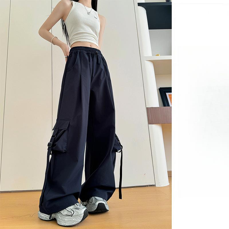 Vară Nou Pantaloni Largi cu Picior Drept Pantaloni de Trening Design Sens de Subțire Pantaloni de Trening cu Picior Larg