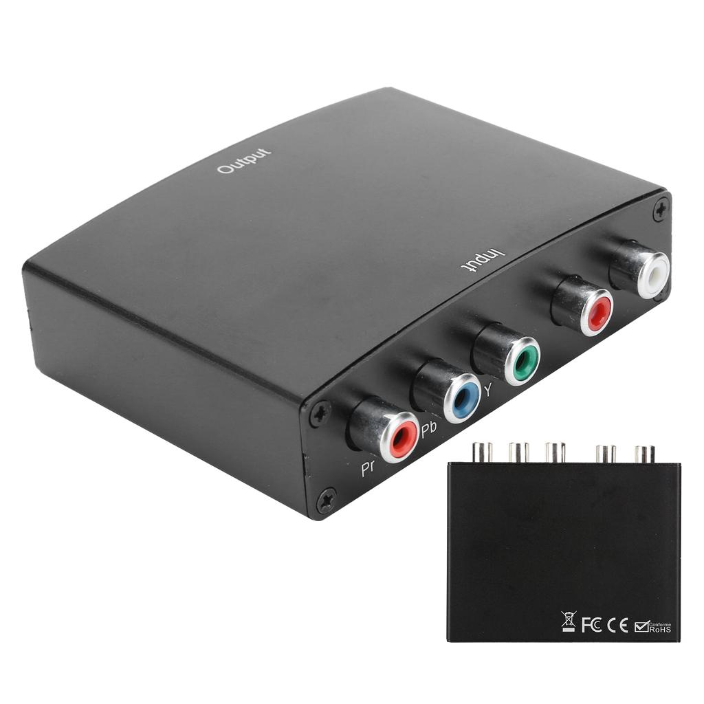 YPbPr to HDMI Converter Portable LR o RGB Adapter Cable ABS Transformer 100‑240VEU Plug