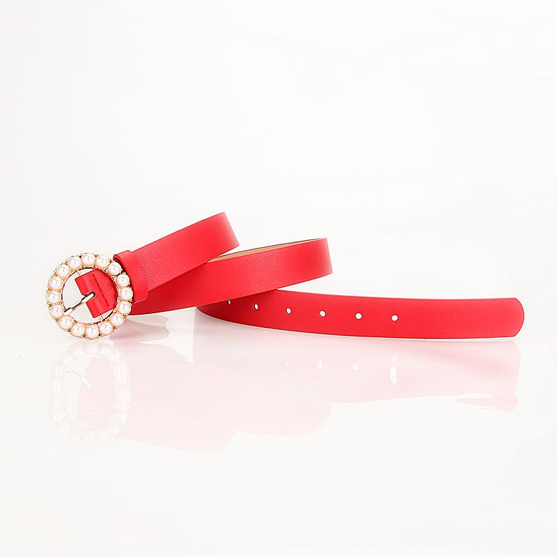 Stylish Women's Belts with Round Pearl Pin Buckle: Elegant, Trendy, and Sophisticated