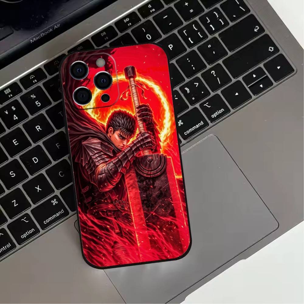 Anime 12B-Berserk G-Buts Phone Case For iPhone17,16,15,14,13,12,11 Plus,Pro Max Soft Black Cover