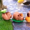 2 ks Mini Pryskyřičné Kapybara Miniatury Figurky Roztomilá Vílí Zahrada Zvířecí Ozdoba Mini Soška Dekorativní Malá Krajinářská