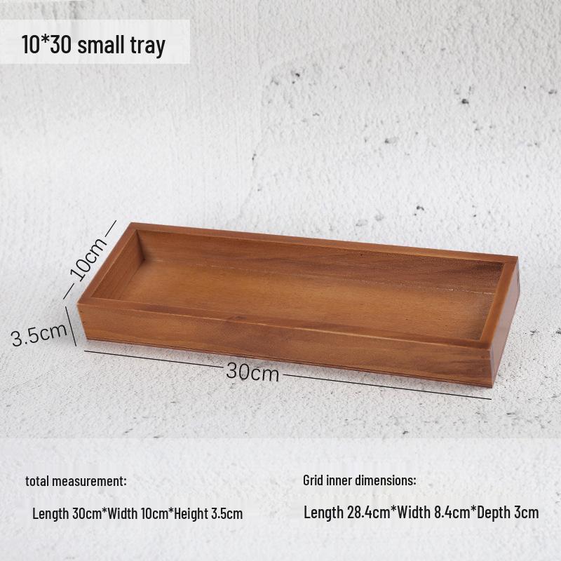 Wooden Desktop Storage Box: Raw Wood Tray & Cosmetics Lipstick Organizer